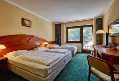 Zweibettzimmer mit Extrabett und mit Parkblick - Hotel Lővér Sopron
